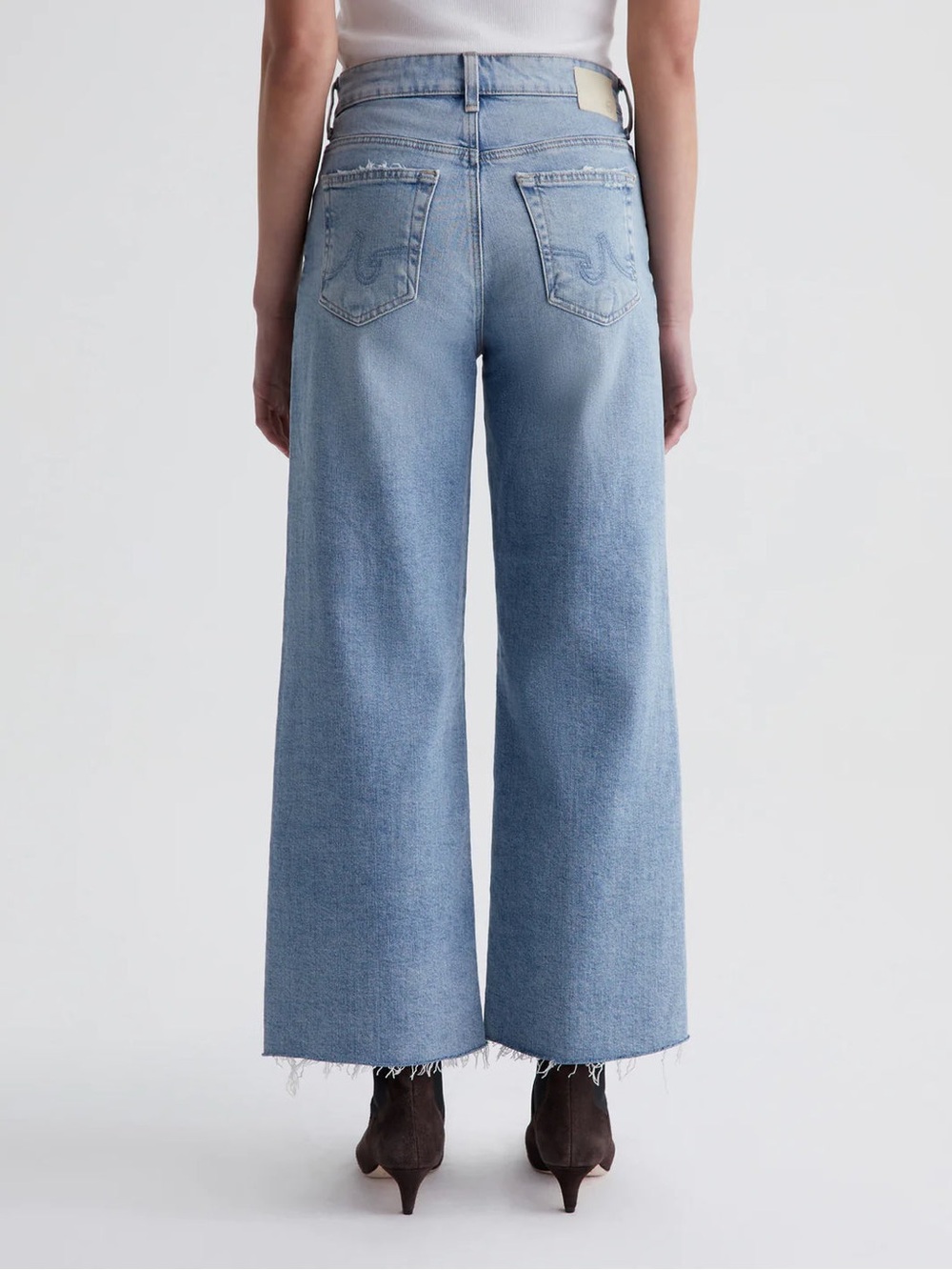 AG Saige Wide Leg Crop Jeans Light Blue High-Rise Size 27 - Picture 3 of 9